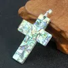 Anhänger Halsketten Natürliche Abalone Muschel Kreuz Perlmutt Mosaik Handwerk Halskette Christenheit Übertreibung Frau Schmuckherstellung Charms