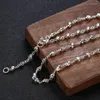 Chains S925 Sterling Silver Vintage Thai Jewelry Men And Women Skull Splicing Necklace Y Chain Sweater