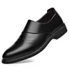 Kleding schoenen luxe merk echte lederen mode mannen zakelijke jurk loafers puntige zwarte schoenen oxford ademende formele trouwschoenen r230227