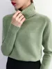 Damenpullover SURMIITRO Kaschmir-Strickpullover für Damen, Herbst und Winter, koreanischer Rollkragenpullover mit langen Ärmeln, weiblicher Pullover, grüne Strickwaren 230227
