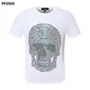 Nuovo stile Phillip Plain T-shirt da uomo designer PP Skull Diamond maglietta Manica corta Dollaro Orso bruno Marca O-Collo Teschi di alta qualità Parigi T-shirt Polo in PP pp2009