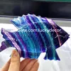 Splendido decoro di pesce fluorite intagliato a mano arcobaleno naturale blu fluorite cristallo di quarzo pesce figurine guarigione pietra preziosa semi preziosa oceano animale totem scultura