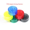 3 Layers 40mm Plastic Grinders Spice Mill Crusher Magnent Dry Herbs Cigarette Colorful Retail Box