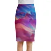 Skirts KYKU Brand Landscape Women Air Balloon Elegant Rock Sexy Vacation Sundresses Print Skirt Ladies Womens Summer