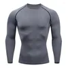 Men's T Shirts T-shirt Men's Tracksuit Rashgarda MMA Long Sleeves Top Compression Shirt Bodybuilding Fitness Casual Men Brand Clothing