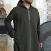 Ubranie etniczne Mężczyźni Jubba Thobe Medieval Black Long Rleeve Hoat Płaszcz Afrykańskie koszule swobodny islamski muzułmańską mody bluzki z kapturem bluzki