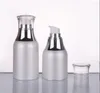 Garrafas de armazenamento 50 ml de pérola pérolas de garrafa de prata sem ar branco tampa transparente para embalagem de soro/loção/emulsão/financiamento
