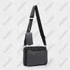 Bolsas de grife de luxo masculinas 3 pçs trio de couro preto flores bolsa mensageiro bolsa crossbody bolsa de compras bolsa de ombro simples bolsa de mão bolsas femininas carteiras bolsa tote bag