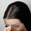 Rak 13x4 spets fram peruker mänskligt hår för svarta kvinnor, 150% densitet brasiliansk jungfru människa hår spetsstängning peruker med baby hår före plockad naturlig färg