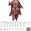 Womens Two Piece Pants Bluses Shirts Boob Tube Top Long-Sleeve Shirt Shirt Byxor Three-Piece Suit HT2755 Flower Leopard Print Mönster Plus Size Spring Summer Suits