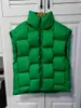 Gilet invernale in piumino bianco 100% caldo con motivo intrecciato alla moda Gilet da donna senza maniche allentato verde femminile