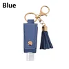 Keychains Portable Leather Case 30ml Empty Bottle For Hand Sanitizer Leakproof Plastic Bag Pendant Tassels KeychainKeychains