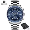 Wristwatches Watch Men BENYAR Mens Blue Watches Silicone Band Wrist Men's Chronograph Male Relogio MasculinoWristwatches WristwatchesWri