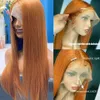 Synthetic Wigs Long Straight Lace Wigs Synthetic Front for Women Red Copper Ginger Frontal Women's Wig Heat Resistant Cosplay Hair 230227