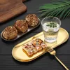 Placas decorativas de estilo nórdico Prata de aço inoxidável de aço inoxidável Placa de jantar Bolo de porca Bolo de fruta Bandeja de toalha Snack Western Steak Kitchen Plate Z0227