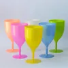 Tumblers Color Unpatterned Plastic Goblet Wine Glass Champagne Party Picnic 350 Ml Multi Purpose 6pcs 230228