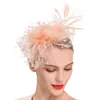 Coiffes deuil bandeau chapeau pour femmes thé fête mariage fleur Cocktail maille plumes pince à cheveux personnaliser bandeaux