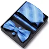 Neck Ties New Quality Tie Set For Men Hanky Cufflinks Bowtie Sets Floral Corbatas Hombre 75 cm Gravata Slim Tie J230227