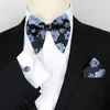 Bow Ties męski bowtie moda kieszonkowa kieszonki mankiety trzyczęściowe garnitur poliester jacquard retro boys Prezenty dla mężczyzn