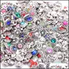car dvr Other Wholesale 12Mm Snap Button Jewelry Components Mixed Color Rhinestone Flower Metal Snaps Buttons Fit Diy Bracelet Necklace Drop Dhxrb