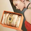Montres-bracelets montres-bracelets pour femmes bracelet de luxe cadeau dames simple or rectangle cadran quartz ensemble