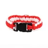 Accessori sportivi in titanio Stili misti Bracciali di sopravvivenza in paracord della squadra di calcio Bracciale sportivo da campeggio su misura Bracciale ombrello della squadra NCAA College Charm