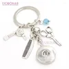 Keychains Hair Stylist Comb Dryer Scissors Key Chain Handbag Charm Snap Keychain Ring Gifts For Men Women 18mm juvelrykeychains