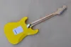 La chitarra elettrica gialla con tastiera in acero smerlato Floyd Rose a 24 tasti può essere personalizzata come richiesta
