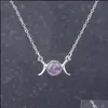 Pendant Necklaces Moon And Sun Necklace S925 Sterling Sier Love Sparkling Crescent Jewelry Gift For Women Girls Drop Delivery Pendant Dhs5E