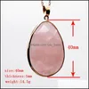 Hänge halsband vattendropp naturlig helande sten rosa kristallhalsband rose kvarts chakra för gåva smycken droppleverans hängen dhwos