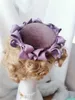 Berets Pink and Purple Bow Women Evening Party Cap Victorian Cosplay Средневековые шляпы Винтажные девушки Bohemia Цветочные панели