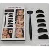 Otro maquillaje 6 en 1 Eyeshadow Seal Crease Line Kit Portable Eyeshadows Fixer Eyeliner Stencil Eye Shadow Guide Sha Tool Set Drop Del Dh1Lc