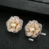 Серьги для глины Sinzry Fashion Costume Jewelry Кубический циркон Cz Solid Flower Vintage Lady for Women