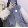 Frauenjacken Herbst Japanische Farbe Baseball Baseball Weiches Mädchen Kawaii Student Koreaner loser Strickjacke 230228 230228