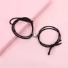 Charm Armband 2st/Lot Magnetic Armband Heart Pendant Par For Lover Friend Män Kvinnor Braid Rope