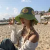 Wide Brim Hats 2022 New Color Straw Hat Women's Summer Seaside Vacation Beach Hats Foldable Woven Fisherman Cap Outdoor Sun Caps G230227