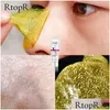 Outras ferramentas de cuidados com a pele RTOPR Máscara de remoção de cravo dourado de acne Face Face Poros Descascando a limpeza de lama dourada Remova dhbca hidratante