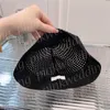 Hollow Weave Bucket Hat Summer Beach Vacation Cap Fashion Letter Sun Protection Fisherman Hat For Women
