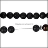 Beaded Mens and Womens Beads Armband Elastic Natural Stone Yoga Volcanic Lava Rock Round Loose Ball Drop Delivery Smycken Armband Dh61C