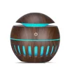 Aromatherapy 130Ml Humidificateur d'air électrique Diffuseur d'huile d'arôme Usb Rechargeable Humidificateurs de grain de bois avec 7 couleurs LED Lumières Drop D Dhgph