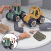 Diecast Model Cars Children Miniature Truck Loading Unloading Plastic DIY Truck Toy Assembly Engineering Car Set Kids Educational Toy For Boy GiftsJ230228J230228