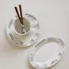 Filiżanki spodki śliczne życie Nordic wielokrotnego użytku ceramiczny kubek platforma śniadaniowa mleczna herbata Zestaw kawy