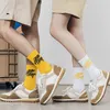 Men's Socks New Fashion Couples Letter Graffiti Tube Socks Cotton Harajuku Korea Soft Funny Skateboard Street Hip Hop Men and Women Socks Z0227