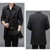 Men's Jackets Fashion Men's Woolen Coats Solid Color Single Breasted Lapel Long Coat For Men Casual Overcoat Trench Chaquetas