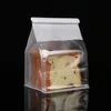 Sacs d'emballage de pain grillé en papier blanc, transparents avec fenêtre, stockage de gâteaux, cuisson de biscuits, cadeaux de fête faits à la main