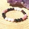 Strängar MG1771 Ny design Natural Kunzite Rhodonite Black Tourmaline Armband