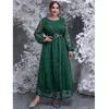 Etniska kläder vintage elegant muslimsk lång klänning abayas arabiska party aftonklänning kvinnor islamisk ärm vestidos kalkon mellanöstern plus 4xl