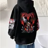 남자 후드 땀 촬영 셔츠 검은 클로버 까마귀 남자 여자 패션 애니메이션 옷 230228