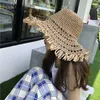 Wide Brim Hats 2022 New Beach Women Art Hollow Summer Sunscreen Big Eaves Straw Hat Female Sunscreen Foldable Sun Hat G230227