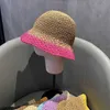 Breda brimhattar Japan Korea virkning strandstrå hatt kvinnor sommarblommor ren handvävd hatt solskade fiskare hatt andas hink hatt g230227